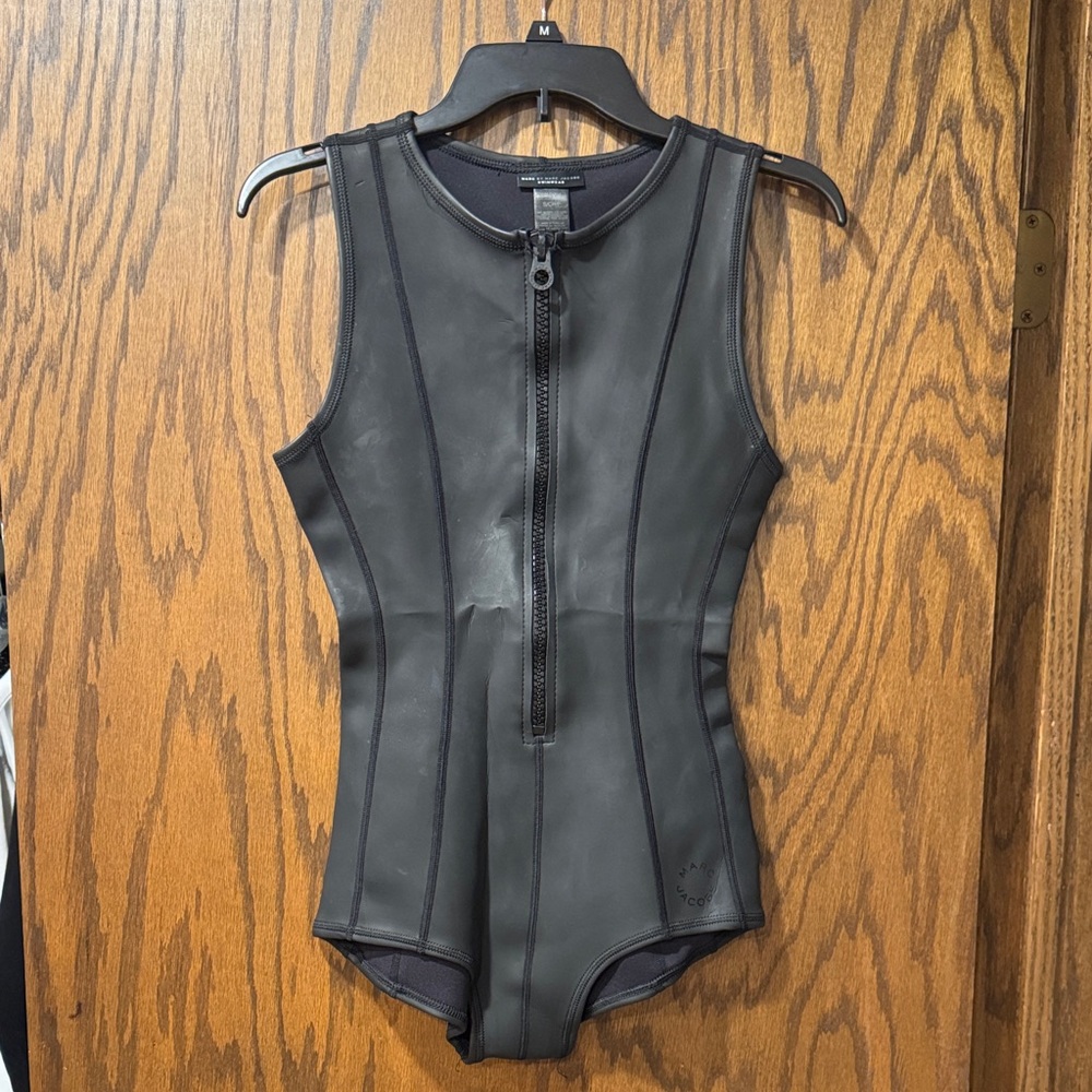 Marc by Marc Jacobs Black Sleeveless Front-Zip Swim One-Piece